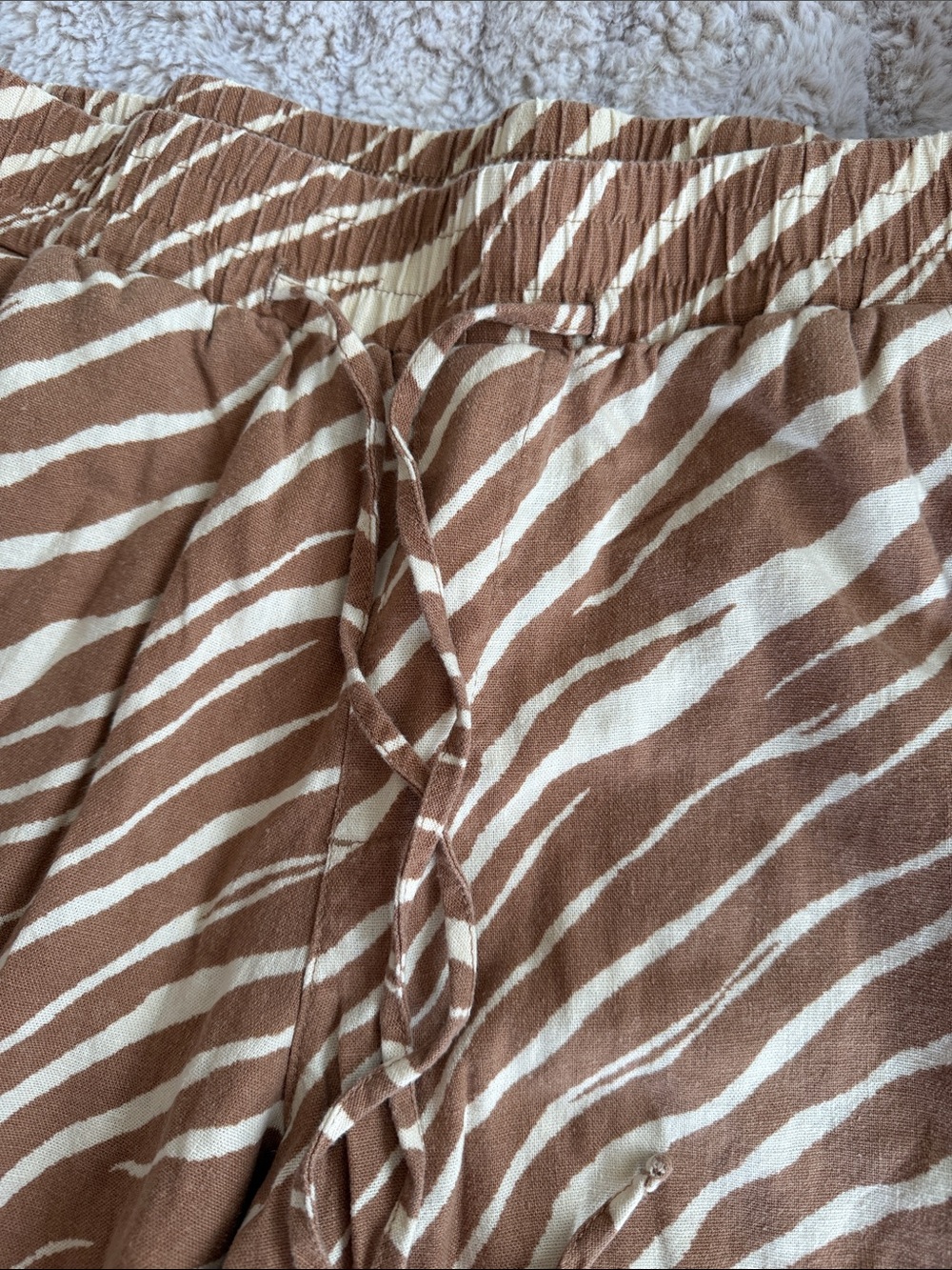 a new day Brown and Cream Zebra-Stripe Wide Leg Pants Size Small - Picture 2 of 4